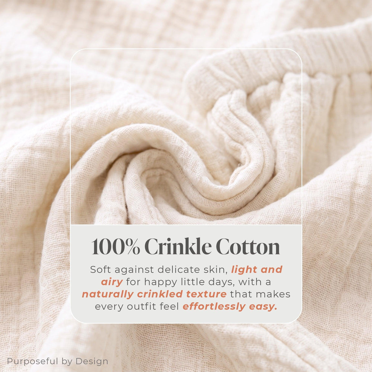100% Crinkle Cotton Diaper Pant Off White 0-2 Years