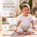 100% Crinkle Cotton Diaper Pant Off White 0-2 Years