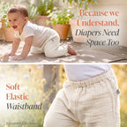 100% Crinkle Cotton Diaper Pant Off White 0-2 Years